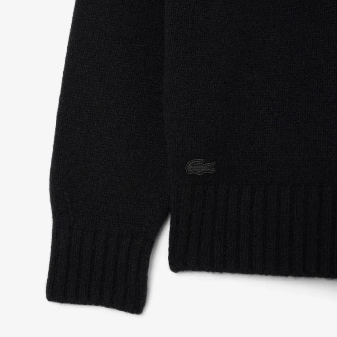 Erkek Intarsia Markalı Yün Kazak