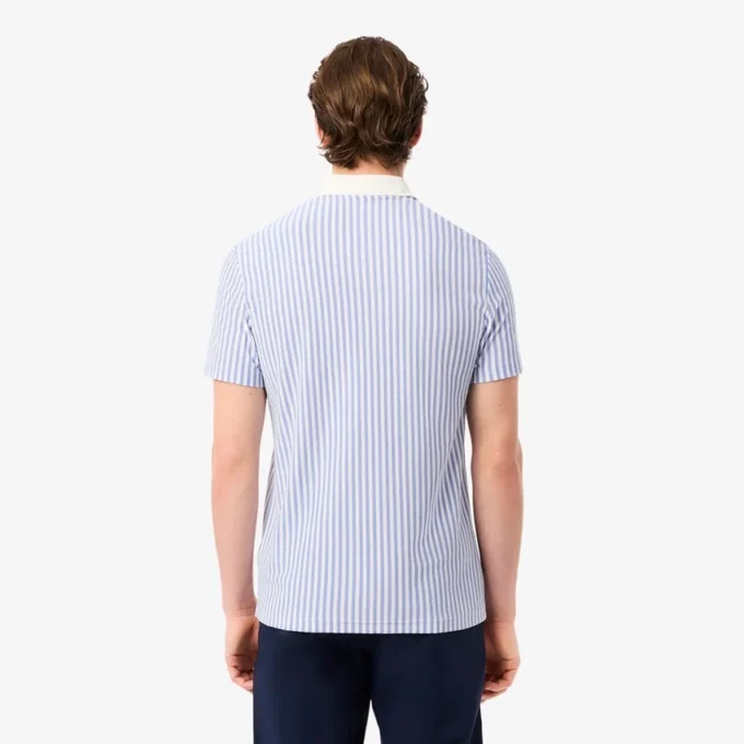 Erkek Isı Düzenleyici Çizgili Golf Polo Tişört