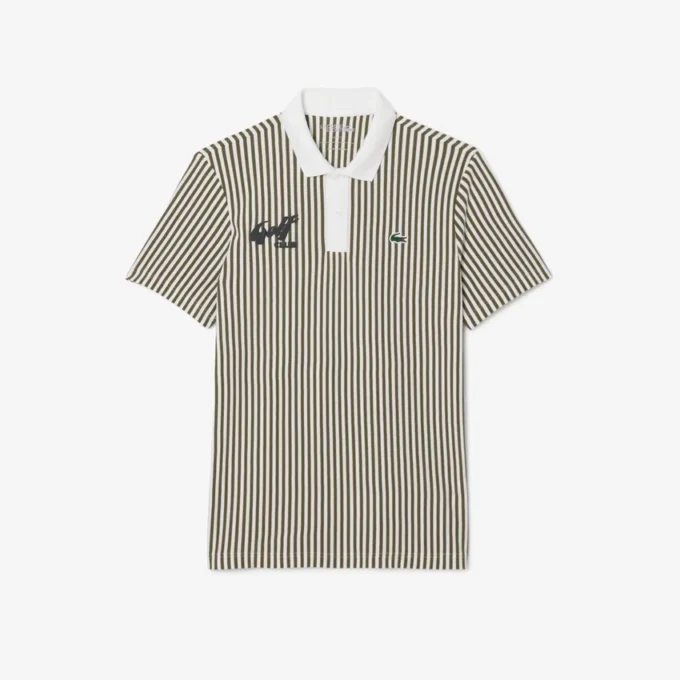 Erkek Isı Düzenleyici Çizgili Golf Polo Tişört