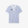 Erkek Isı Düzenleyici Çizgili Golf Polo Tişört
