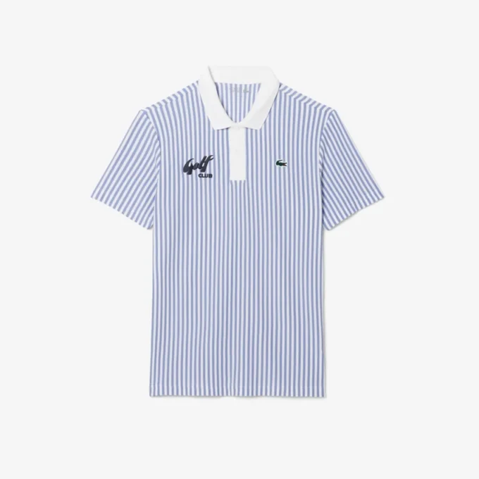 Erkek Isı Düzenleyici Çizgili Golf Polo Tişört