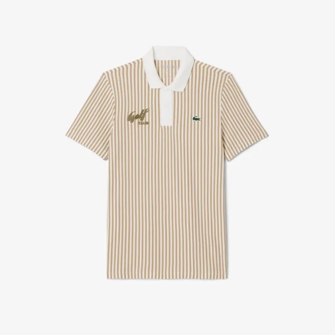 Erkek Isı Düzenleyici Çizgili Golf Polo Tişört