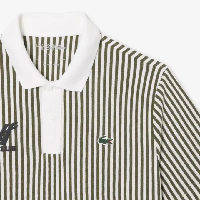 Erkek Isı Düzenleyici Çizgili Golf Polo Tişört