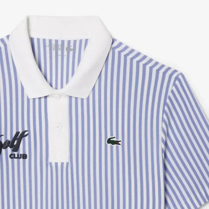 Erkek Isı Düzenleyici Çizgili Golf Polo Tişört