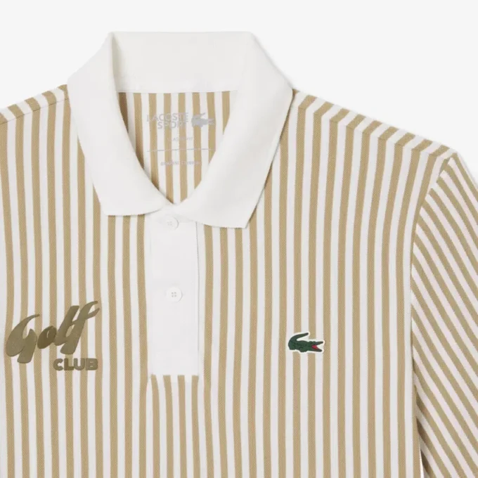 Erkek Isı Düzenleyici Çizgili Golf Polo Tişört