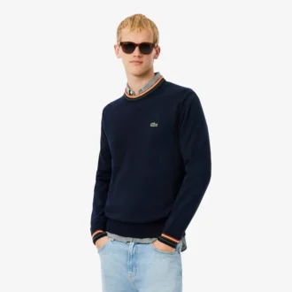 Erkek Çizgili Pamuklu Jersey Kazak