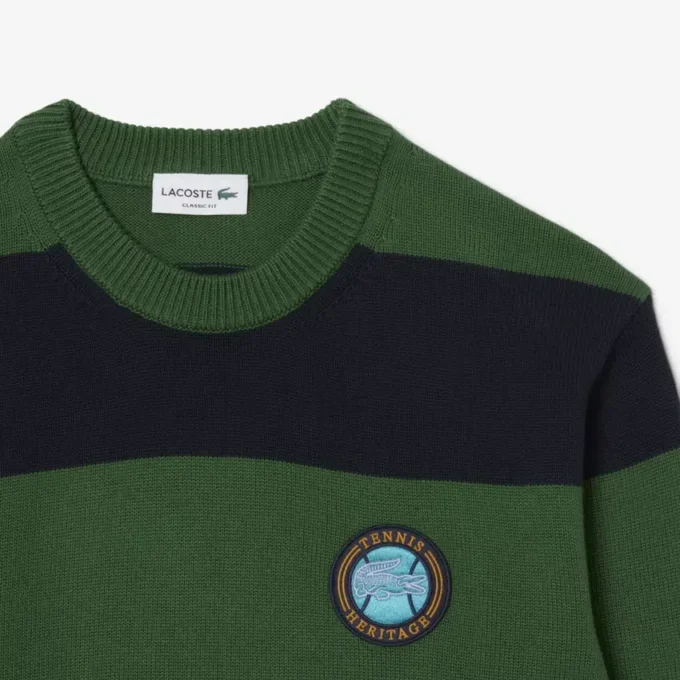 Erkek Çizgili Pamuklu Jersey Kazak