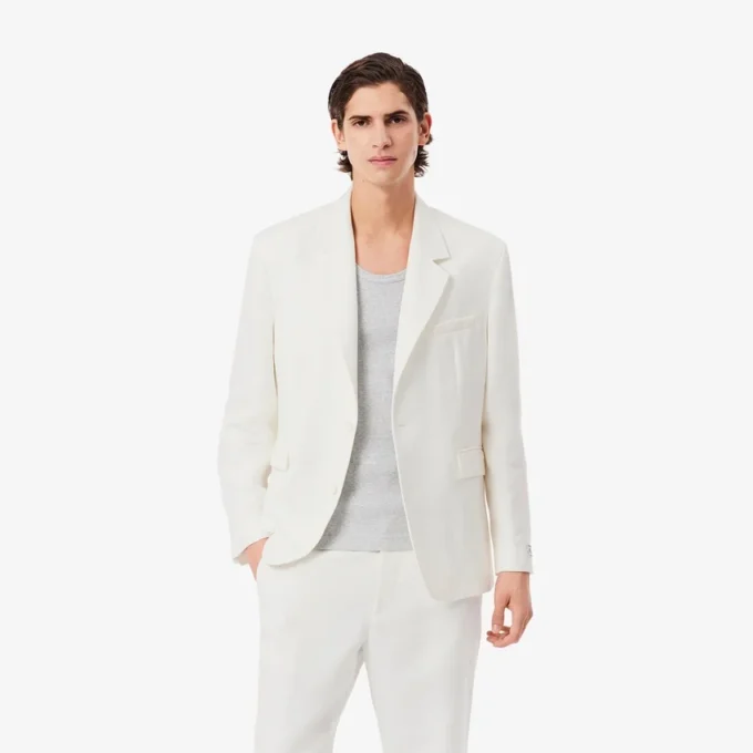Erkek Keten Blend Blazer