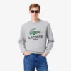 Erkek Klasik Kesim Baskılı Bisiklet Yaka Sweatshirt