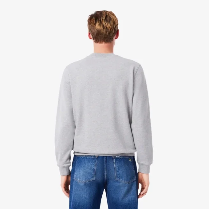 Erkek Klasik Kesim Baskılı Bisiklet Yaka Sweatshirt