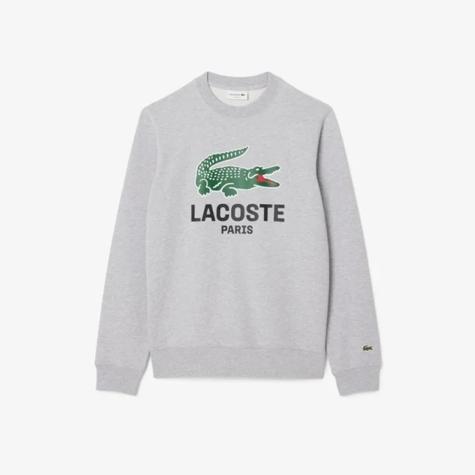 Erkek Klasik Kesim Baskılı Bisiklet Yaka Sweatshirt