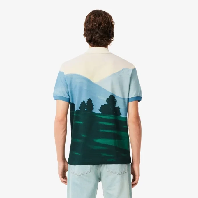 Erkek Klasik Kesim Baskılı Petit Piqua Polo Tişört
