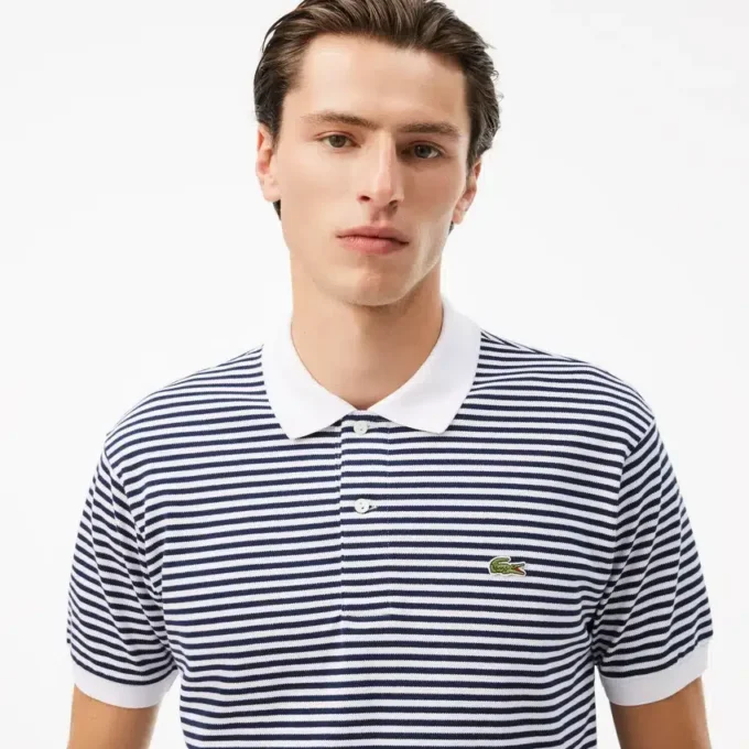 Erkek Klasik Kesim L.12.12 Çizgili Petit Piqua Polo
