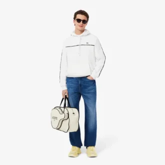 Erkek Klasik Kesim Logo Çizgili Sweatshirt