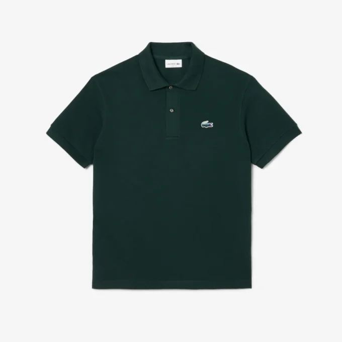Erkek Klasik Kesim Manzara Timsah Desenli Pique Polo Tişört