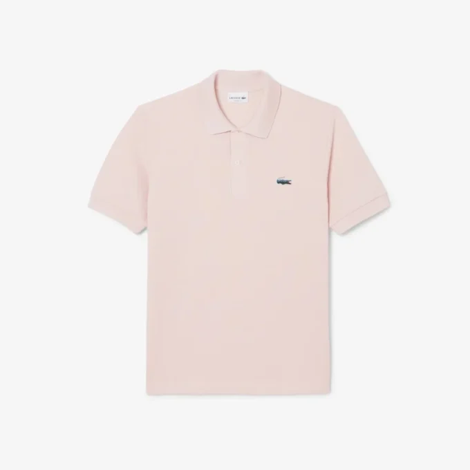 Erkek Klasik Kesim Manzara Timsah Desenli Pique Polo Tişört