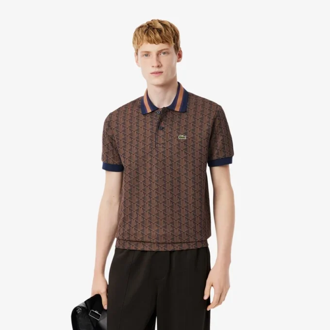 Erkek Klasik Kesim Monogram Polo Tişört