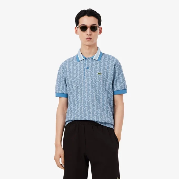 Erkek Klasik Kesim Monogram Polo Tişört