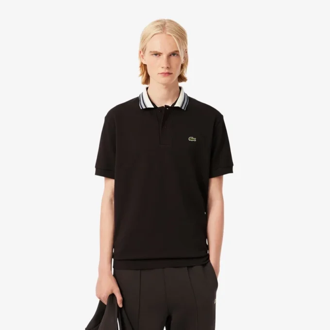 Erkek Made in France Klasik Kesim Çizgili Yakalı Polo Tişört
