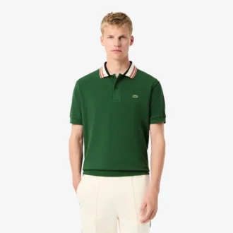 Erkek Made in France Klasik Kesim Çizgili Yakalı Polo Tişört