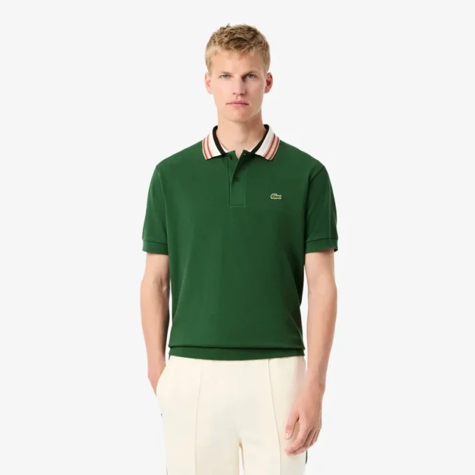 Erkek Made in France Klasik Kesim Çizgili Yakalı Polo Tişört