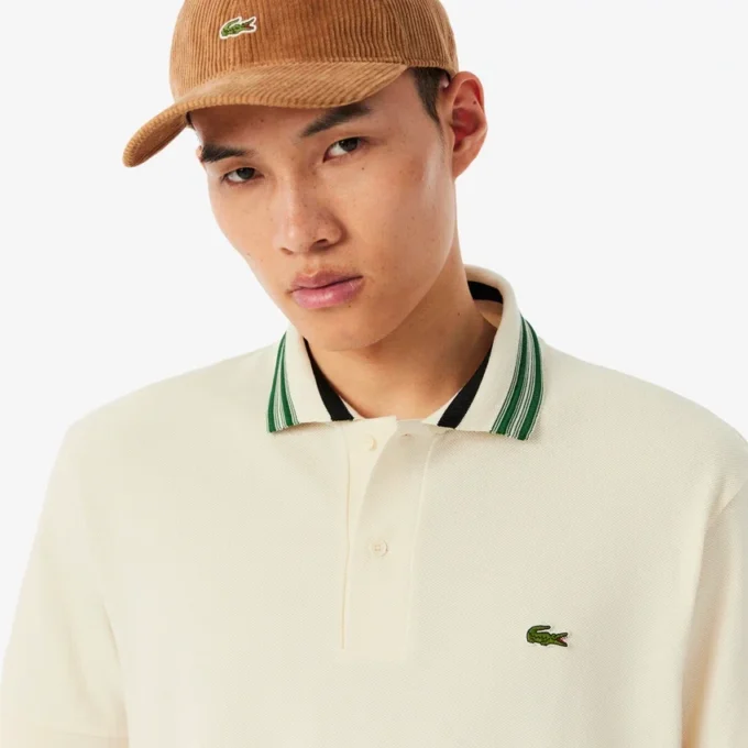 Erkek Made in France Klasik Kesim Çizgili Yakalı Polo Tişört