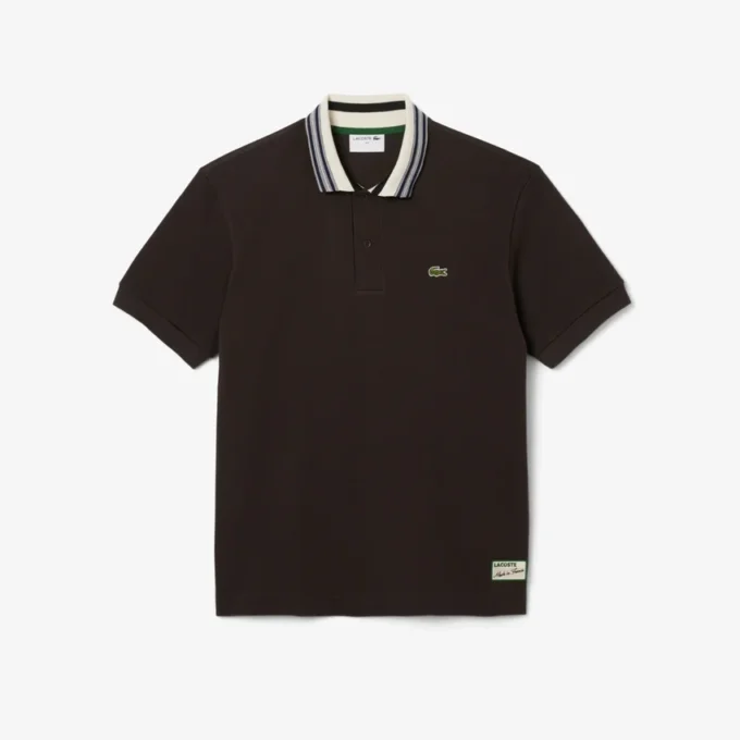 Erkek Made in France Klasik Kesim Çizgili Yakalı Polo Tişört