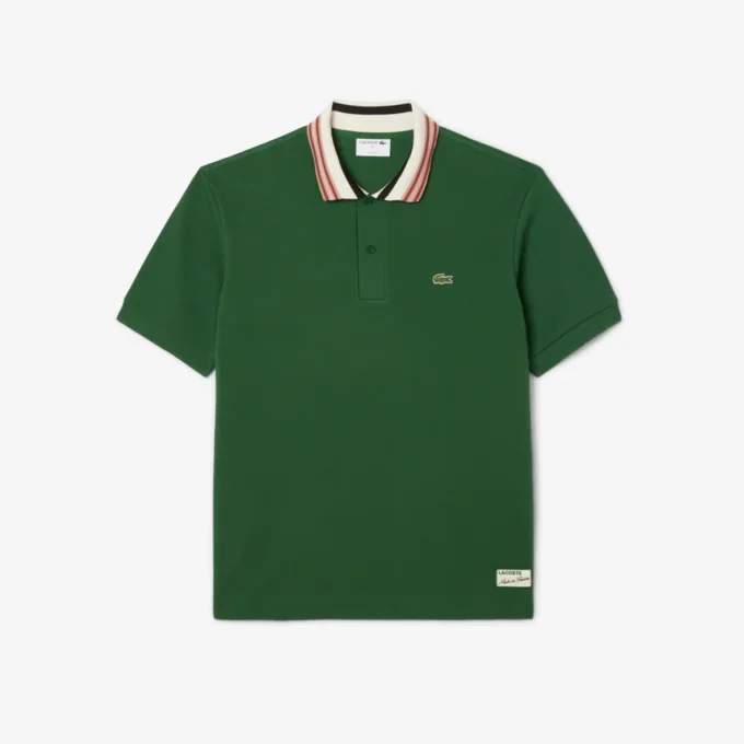 Erkek Made in France Klasik Kesim Çizgili Yakalı Polo Tişört