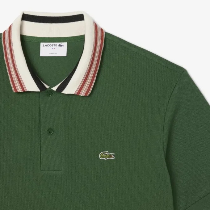 Erkek Made in France Klasik Kesim Çizgili Yakalı Polo Tişört