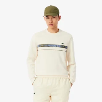 Erkek Markalı Çizgili Tenis Sweatshirt