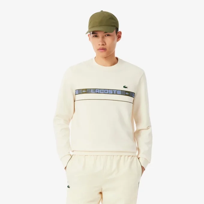 Erkek Markalı Çizgili Tenis Sweatshirt