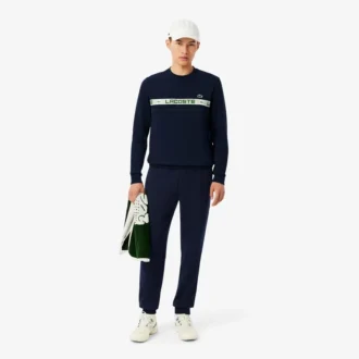 Erkek Markalı Çizgili Tenis Sweatshirt