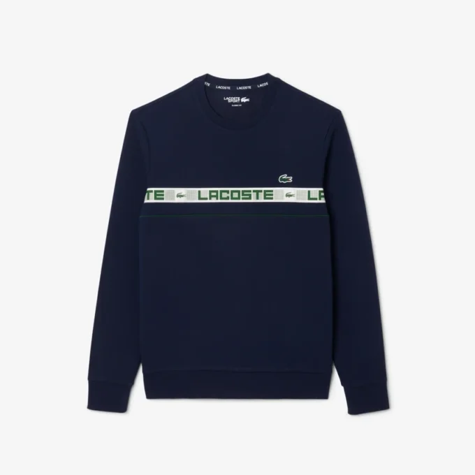 Erkek Markalı Çizgili Tenis Sweatshirt