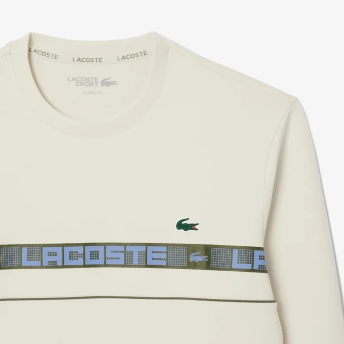 Erkek Markalı Çizgili Tenis Sweatshirt