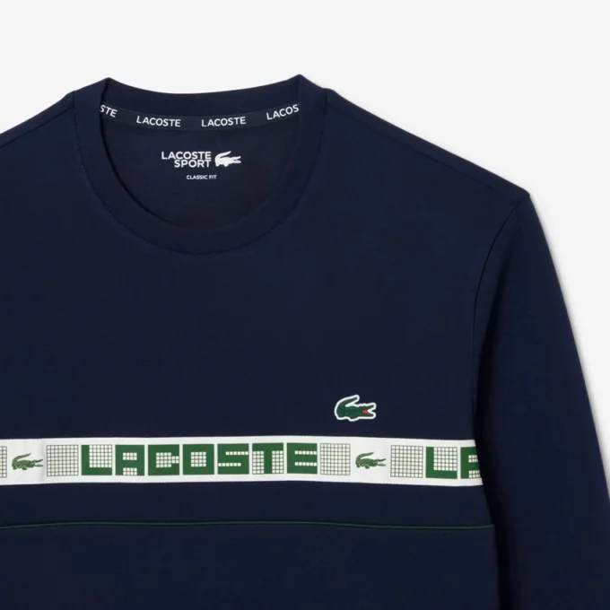 Erkek Markalı Çizgili Tenis Sweatshirt