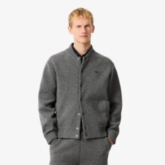Erkek Merinos Yünü Jersey Bomber Ceket