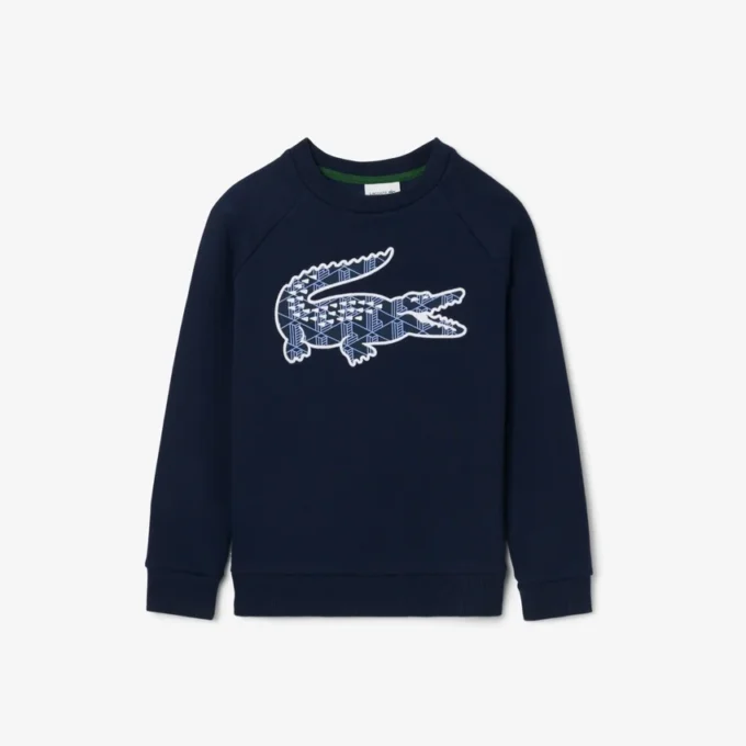 Erkek Monogram Baskılı Polar Sweatshirt