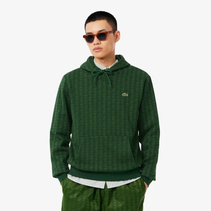 Erkek Monogram Polar Kapüşonlu Sweatshirt