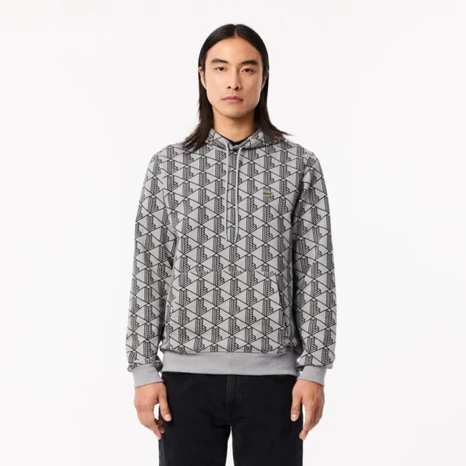 Erkek Monogram Polar Kapüşonlu Sweatshirt