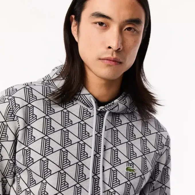 Erkek Monogram Polar Kapüşonlu Sweatshirt