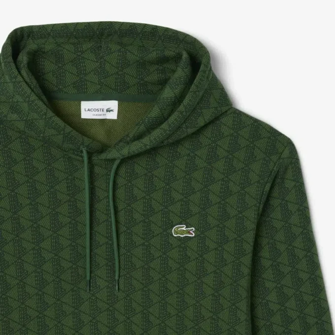 Erkek Monogram Polar Kapüşonlu Sweatshirt