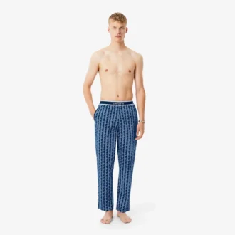 Erkek Monogram Poplin Pijama Pantolonu