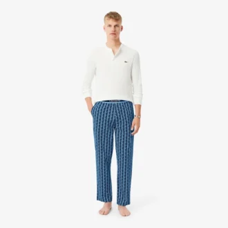 Erkek Monogram Poplin Pijama Pantolonu