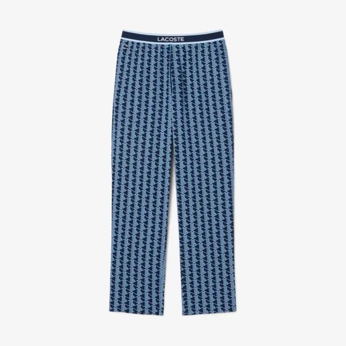 Erkek Monogram Poplin Pijama Pantolonu