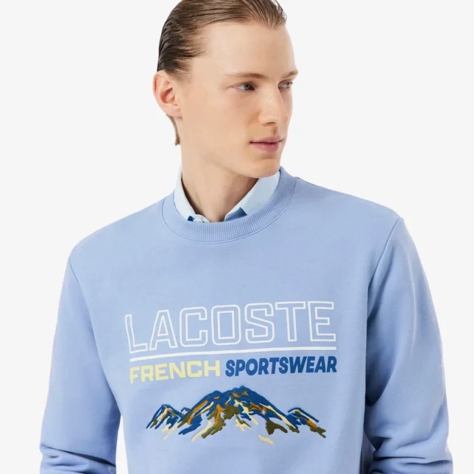 Erkek Nakışlı Motifli Polar Sweatshirt