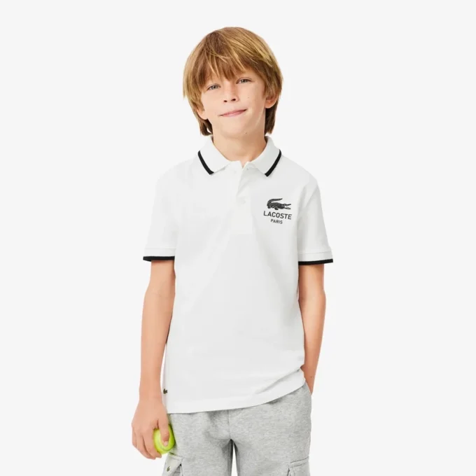 Erkek Çocuk Çizgili Yakalı Petit Piqua Polo Tişört