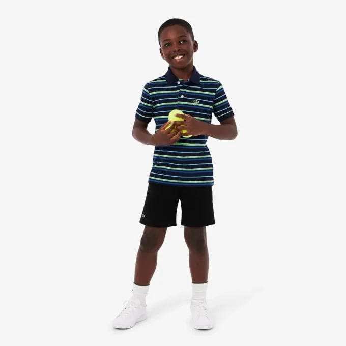 Erkek Çocuk Kontrast Çizgili Petit Piqua Polo Tişört