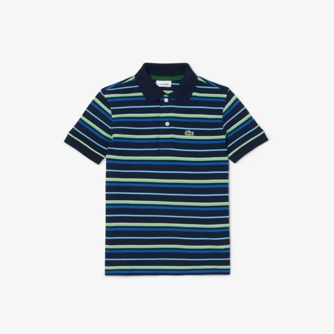Erkek Çocuk Kontrast Çizgili Petit Piqua Polo Tişört