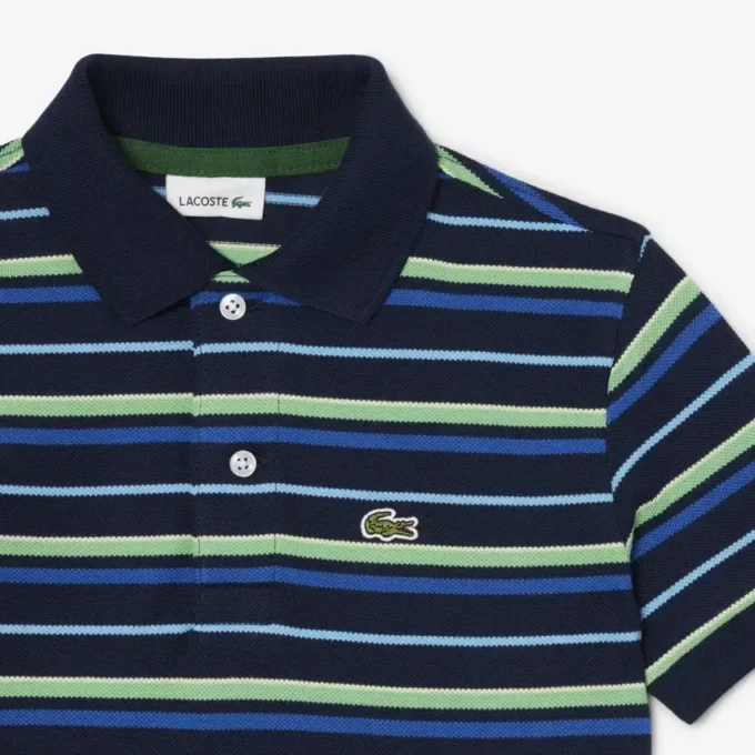 Erkek Çocuk Kontrast Çizgili Petit Piqua Polo Tişört