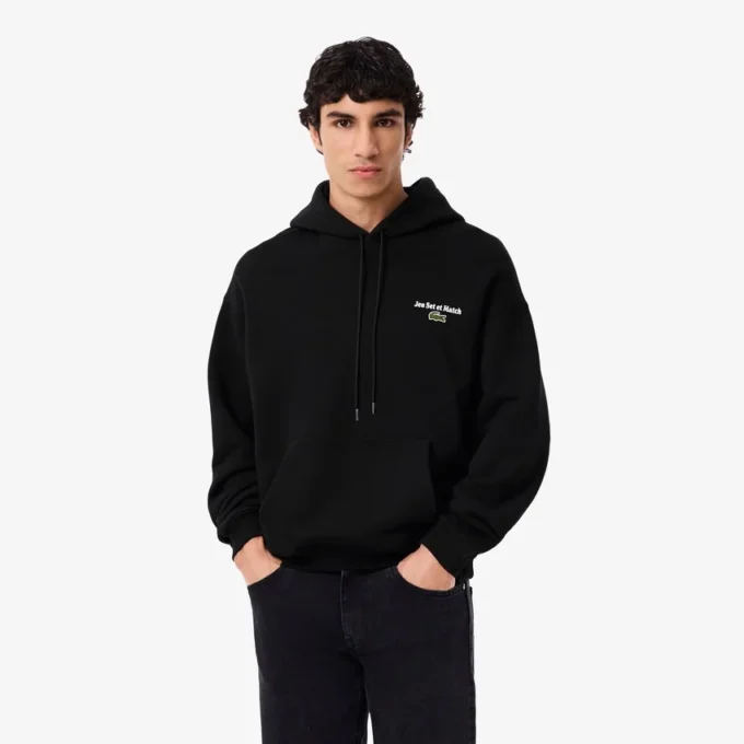 Erkek Çok Desenli Polar Kapüşonlu Sweatshirt